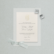 Gold foiled monogram wedding invitation designed by The Little Paper Shop
