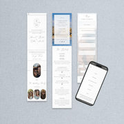 Mobile version of black and white Harriet wedding website designed by The little Paper Shop