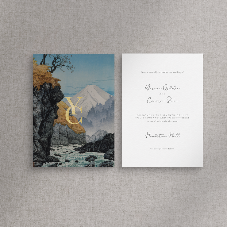 Ophelia - Wedding Invitation & Information Card - Mountains