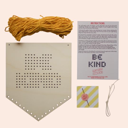 Cotton Clara - 'Be Kind' Tasseled Embroidery Kit