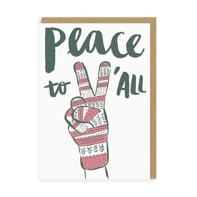 Ohh Deer -  Peace to all (Peace & Glove) Greeting Card