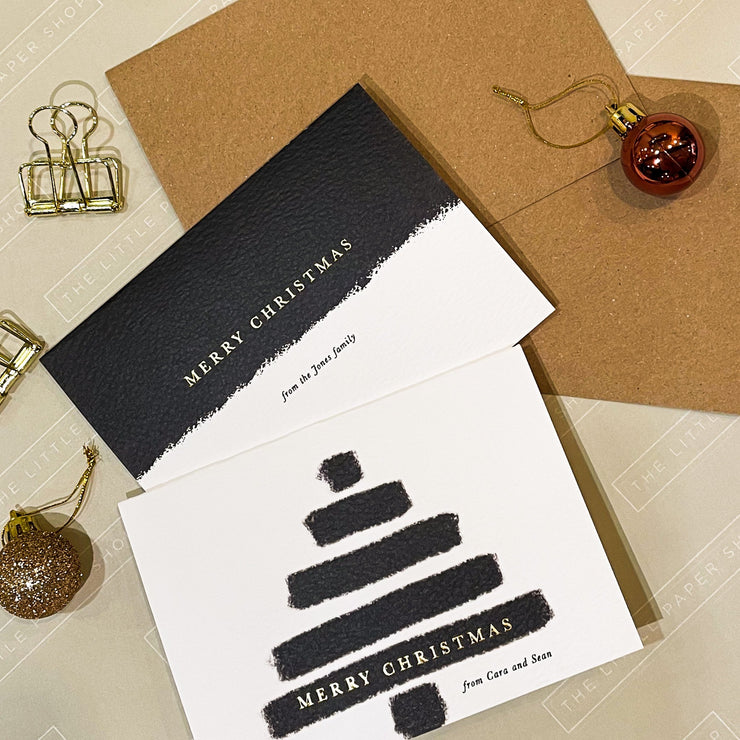 TLPS - Minimalist Foiled Personalised Christmas Cards - Set of 10